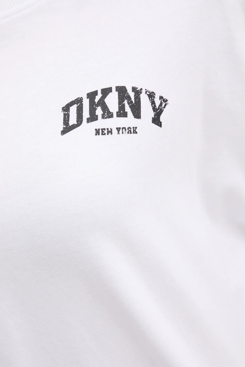 Βαμβακερή μπλούζα με μακριά μανίκια Dkny χρώμα: άσπρο, DP5T1226 φωτογραφία