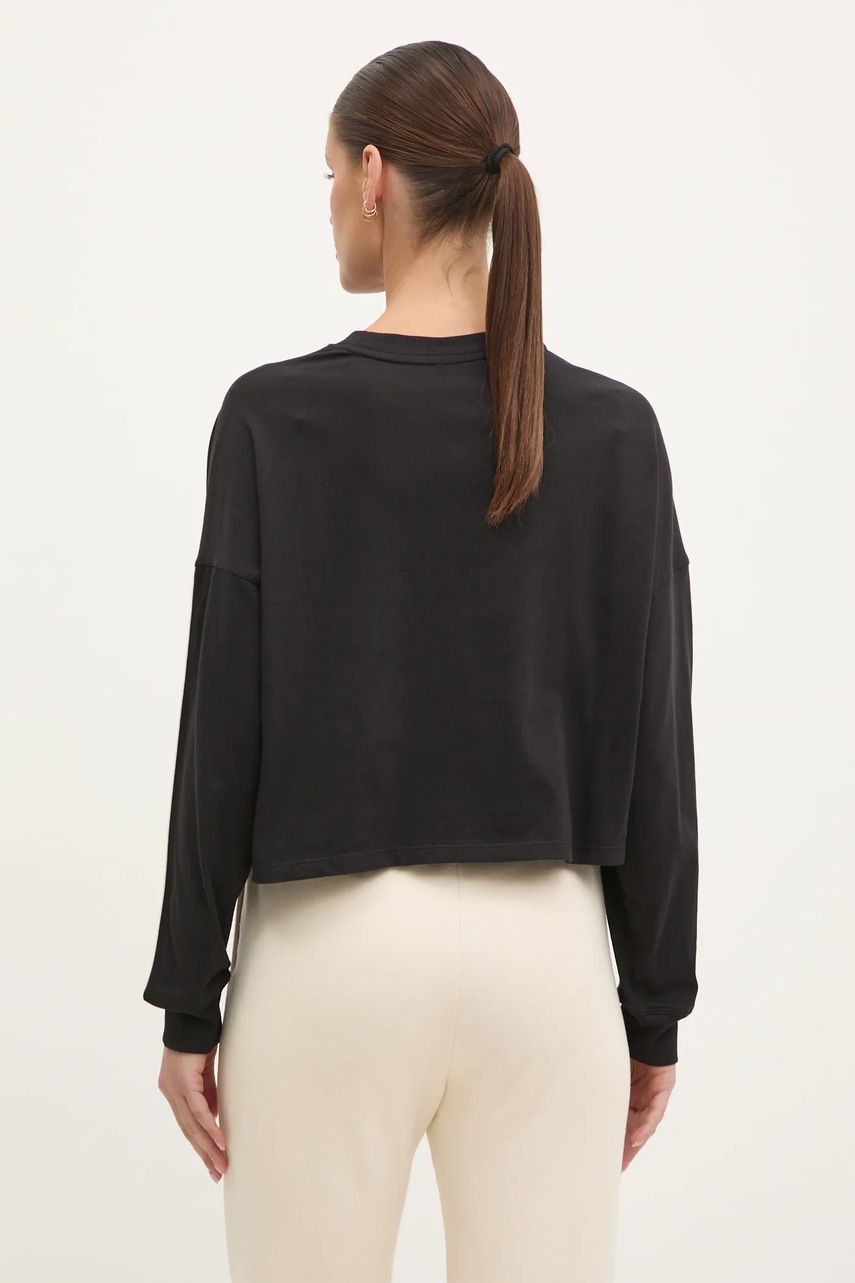 Βαμβακερή μπλούζα με μακριά μανίκια Dkny χρώμα: μαύρο, DP5T1226 φωτογραφία