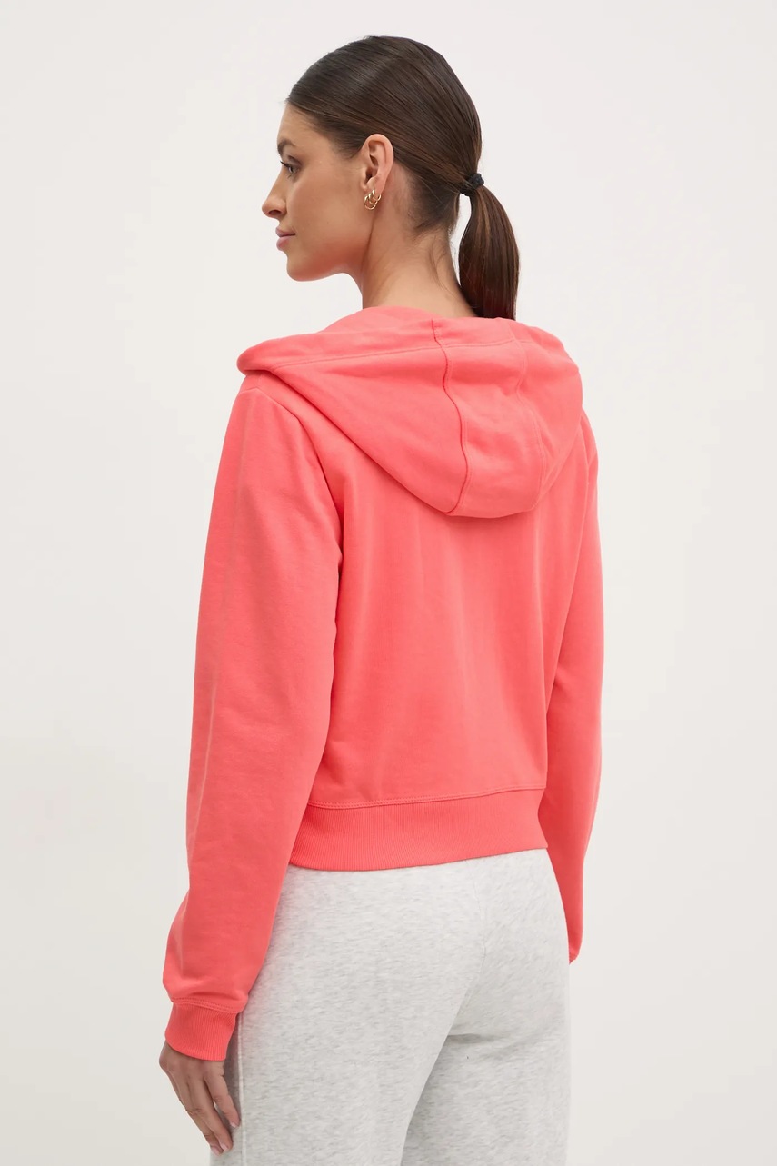 Кофта Dkny жіноча колір рожевий з капюшоном однотонна DP5J9588 