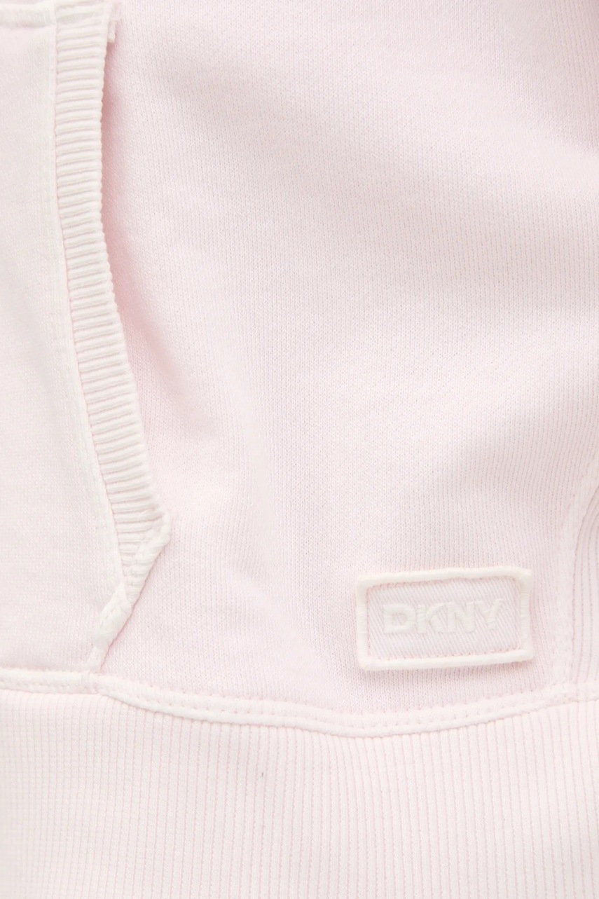 Бавовняна кофта Dkny жіноча колір рожевий з капюшоном однотонна DP5J9578 