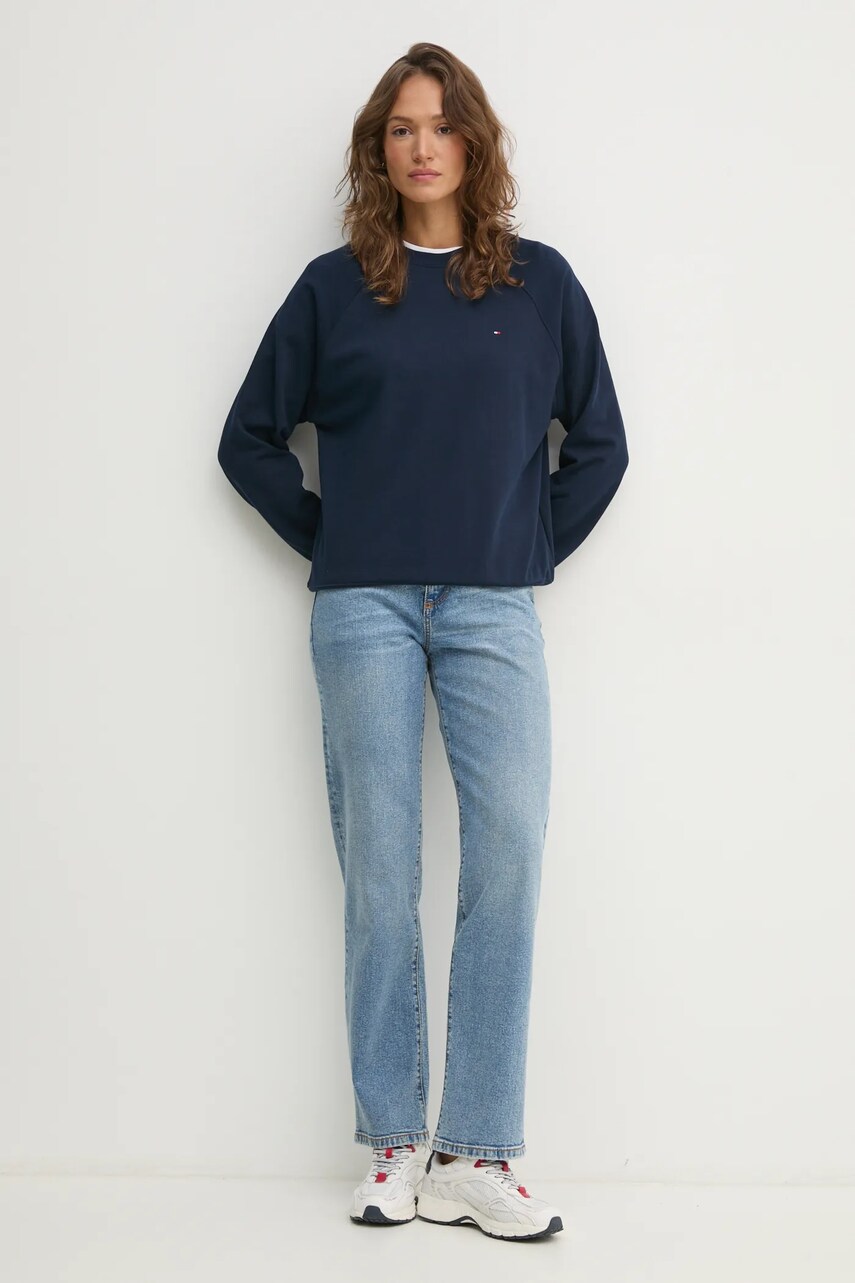 Кофта Tommy Hilfiger женская цвет синий однотонная UW0UW05771 Кофта Tommy Hilfiger женская цвет синий однотонная UW0UW05771