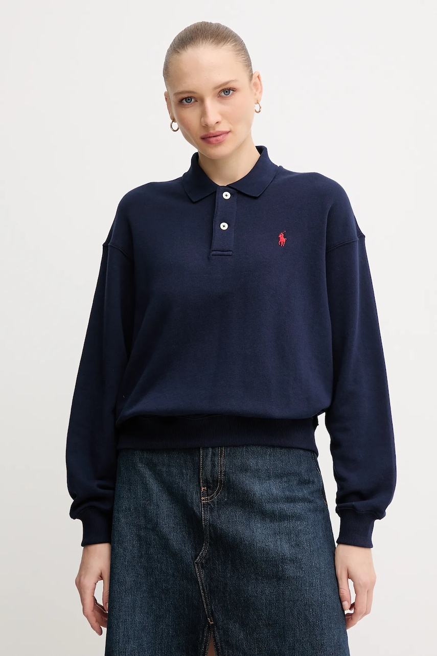Levně Mikina Polo Ralph Lauren dámská, tmavomodrá barva, hladká, 211965097