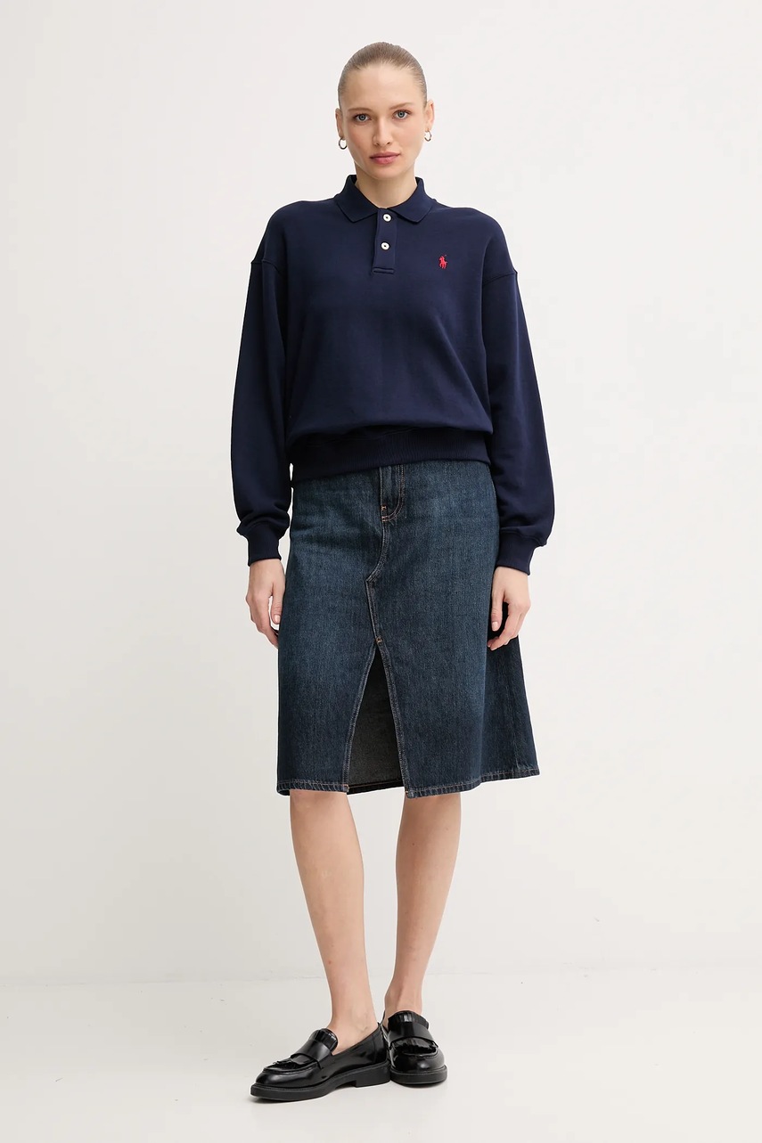 Кофта Polo Ralph Lauren цвет синий однотонная 211965097