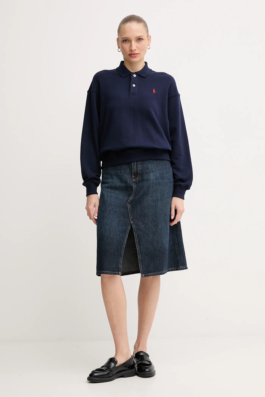 Кофта Polo Ralph Lauren цвет синий однотонная 211965097 Кофта Polo Ralph Lauren цвет синий однотонная 211965097