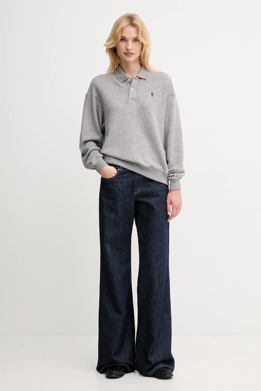 Кофта Polo Ralph Lauren цвет серый однотонная 211965097