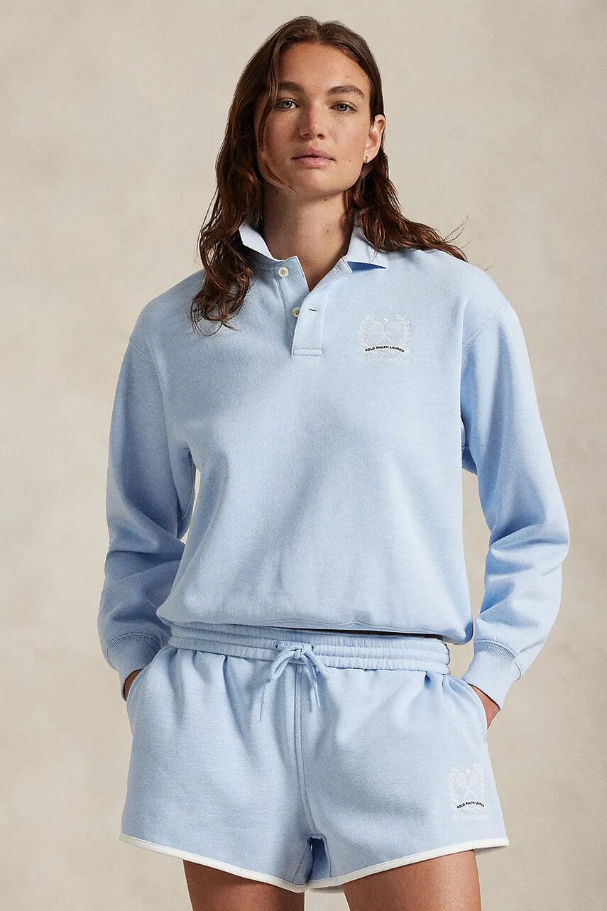 Levně Mikina Polo Ralph Lauren dámská, modrá barva, hladká, 211970423