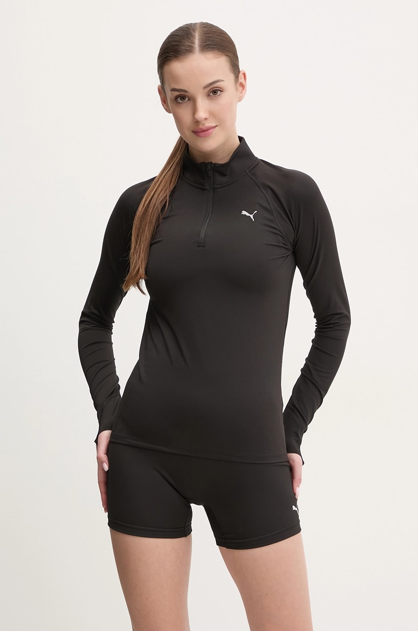 Puma hanorac de jogging Velocity Cloudspun culoarea negru, neted, 526650 Puma hanorac de jogging Velocity Cloudspun culoarea negru, neted, 526650