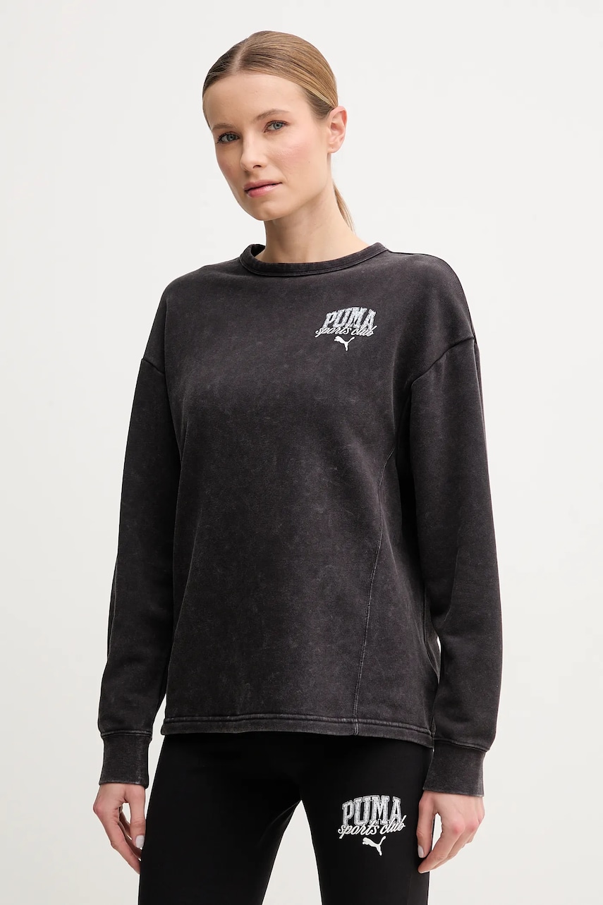 Puma bluza femei, culoarea negru, cu imprimeu, 685032 Puma bluza femei, culoarea negru, cu imprimeu, 685032
