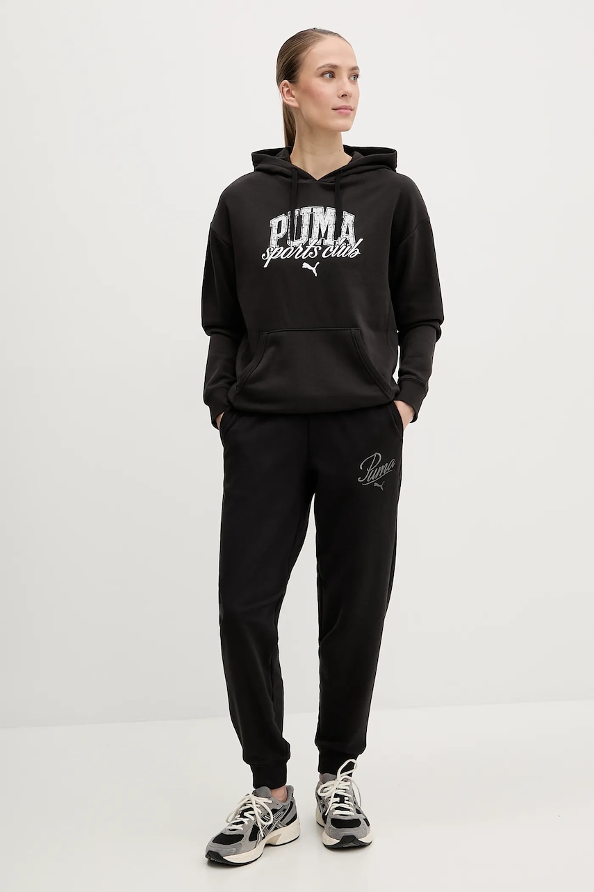 Кофта Puma женская цвет чёрный с капюшоном с принтом 685034 Кофта Puma женская цвет чёрный с капюшоном с принтом 685034