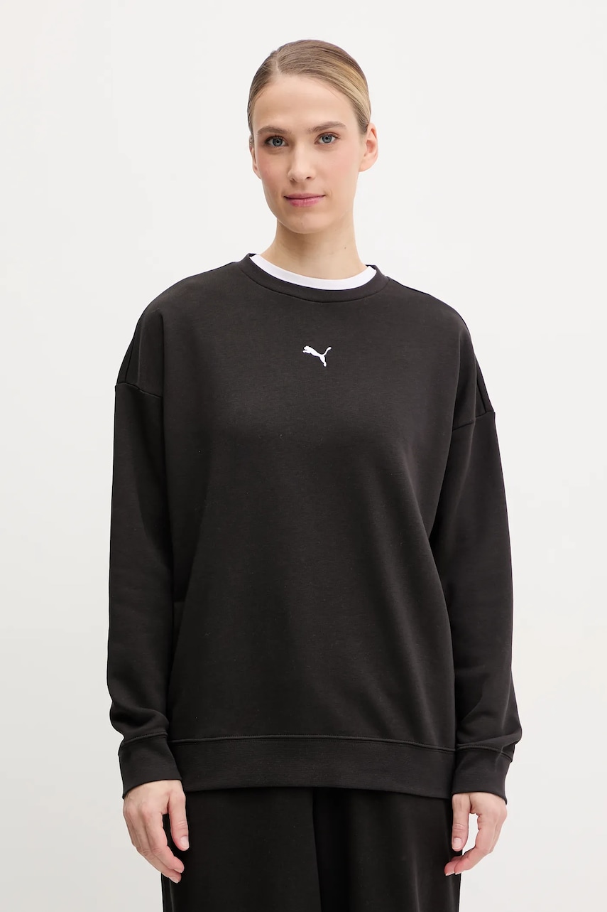 Puma bluza femei, culoarea negru, neted, 685401 Puma bluza femei, culoarea negru, neted, 685401