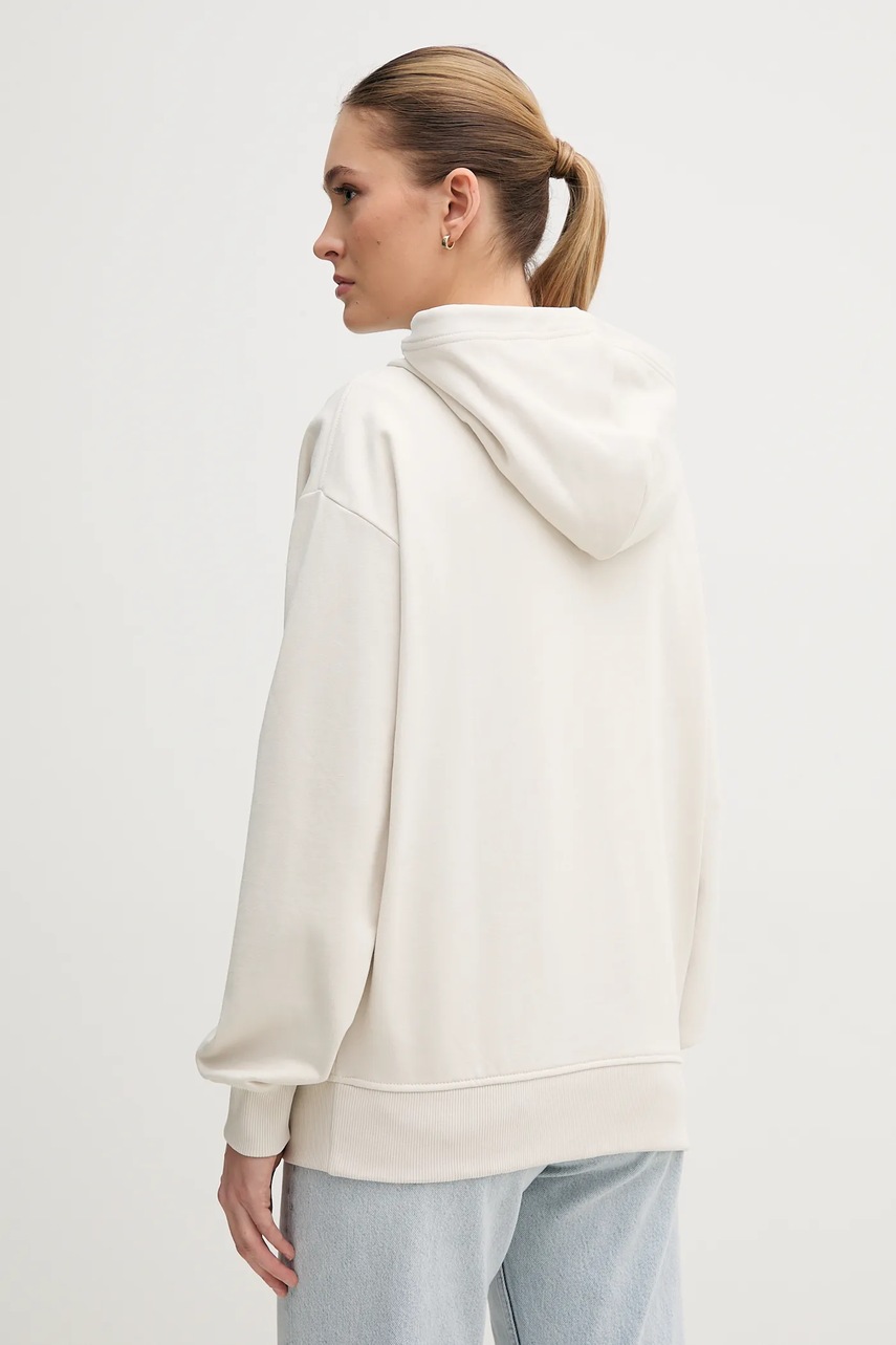 Бавовняна кофта Calvin Klein Jeans жіноча колір бежевий з капюшоном однотонна J20J225367 