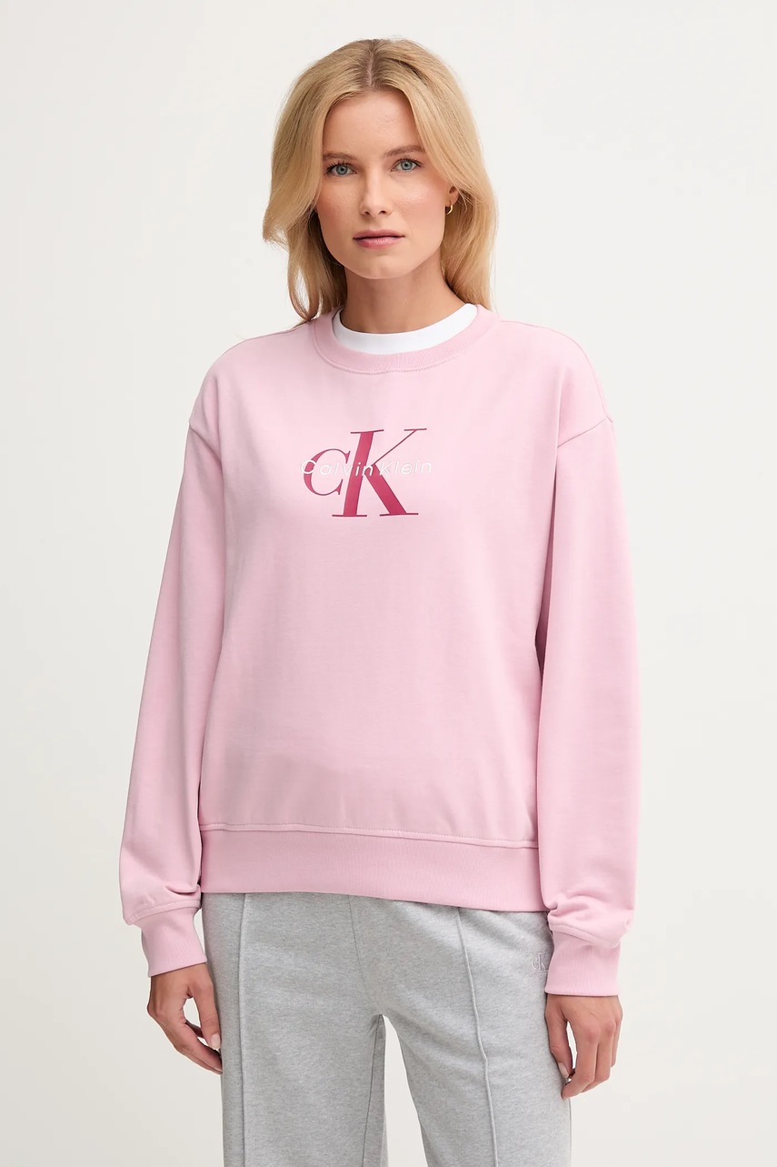 

Суичър Calvin Klein Jeans в бежово с принт LV047B234G, Розов