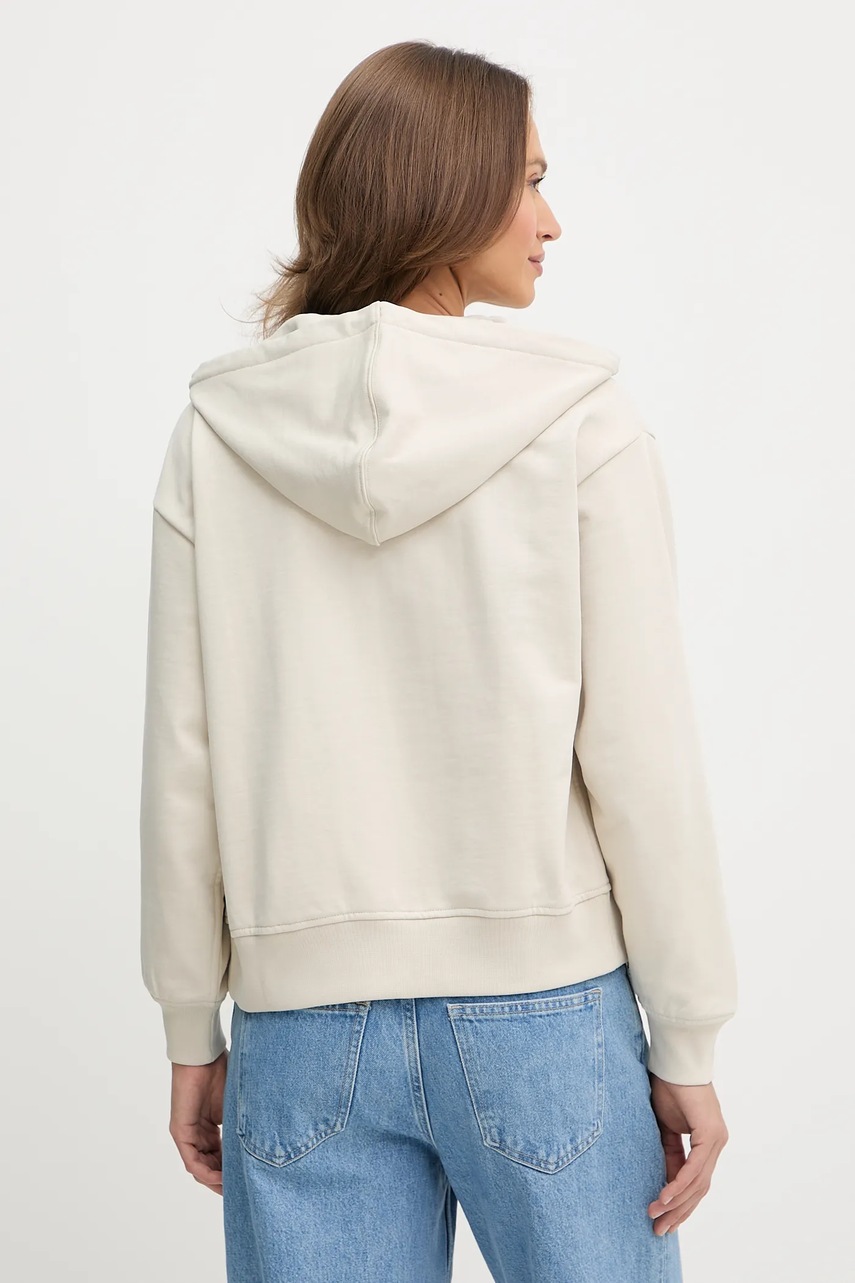 Кофта Calvin Klein Jeans цвет бежевый с капюшоном с принтом LV047B270G