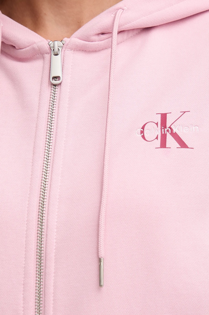 Μπλούζα Calvin Klein Jeans χρώμα: μοβ, με κουκούλα, LV047B270G φωτογραφία