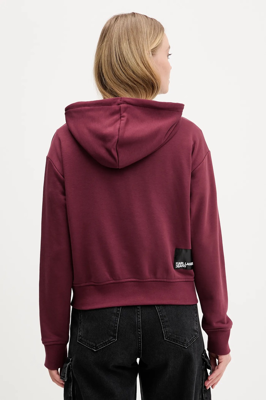 Μπλούζα Karl Lagerfeld Jeans χρώμα: πορτοκαλί, με κουκούλα, A2W20053 φωτογραφία