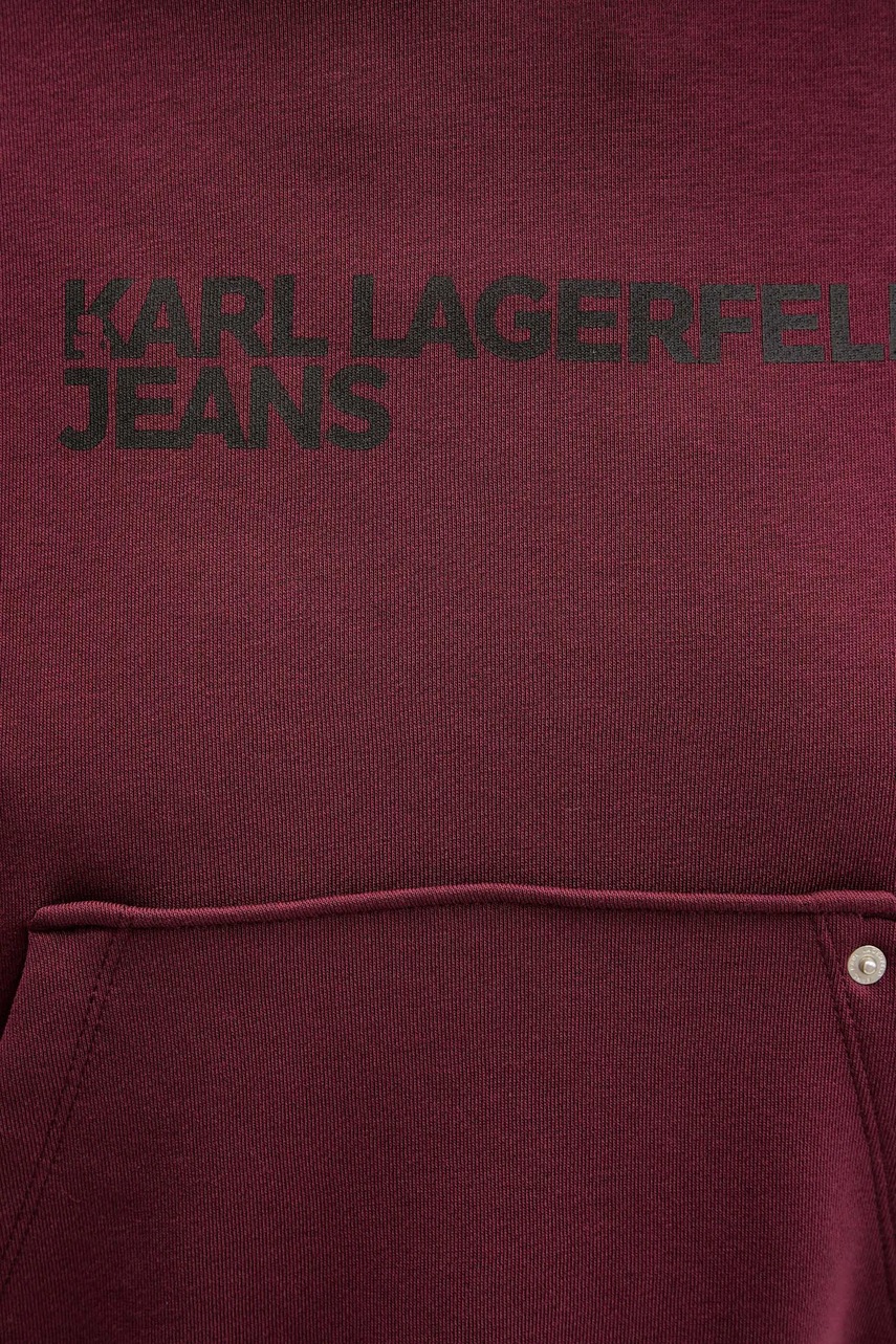 Μπλούζα Karl Lagerfeld Jeans χρώμα: πορτοκαλί, με κουκούλα, A2W20053 φωτογραφία