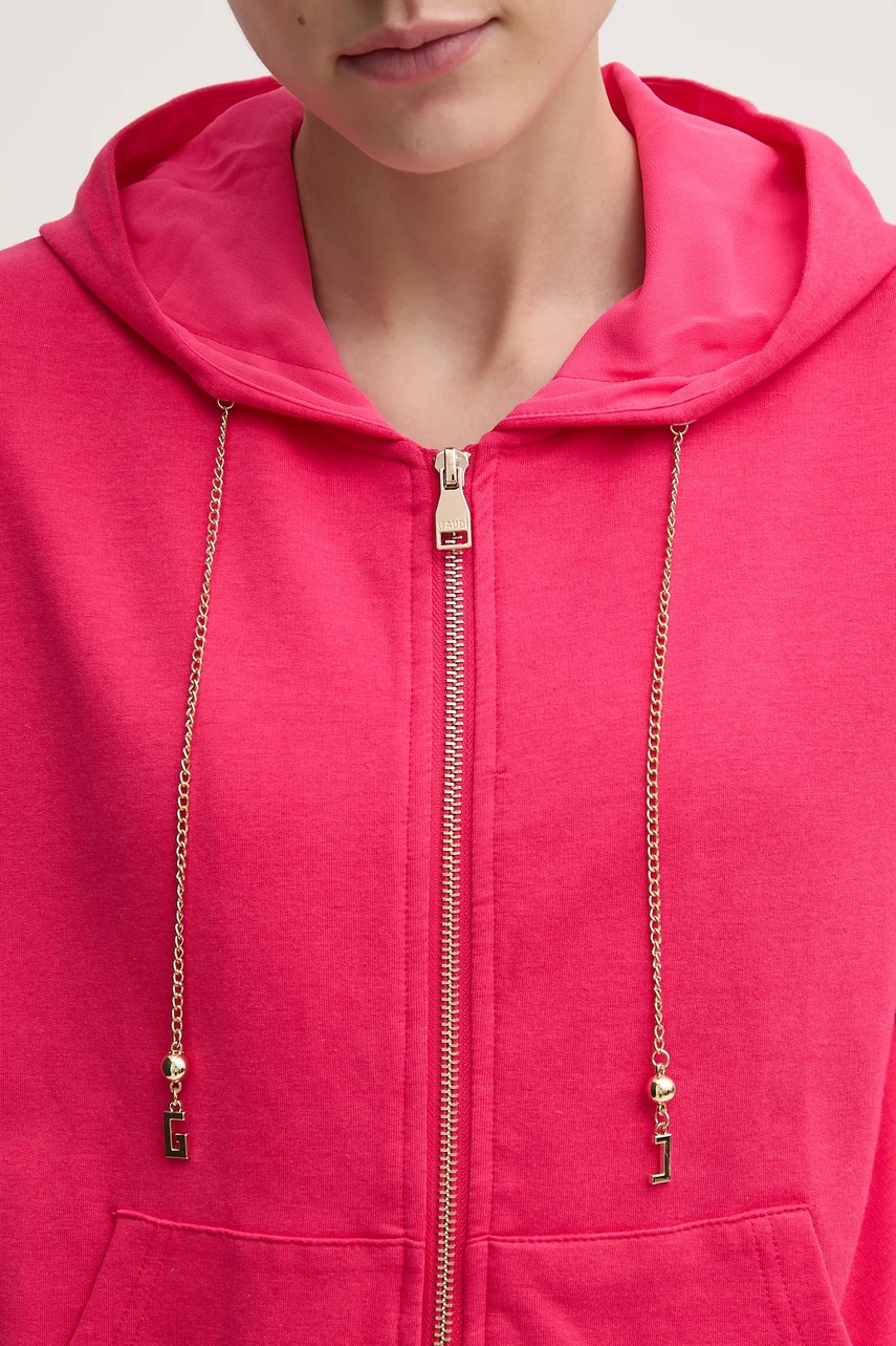 Μπλούζα Gaudi χρώμα: ροζ, με κουκούλα, 511BD64001 φωτογραφία