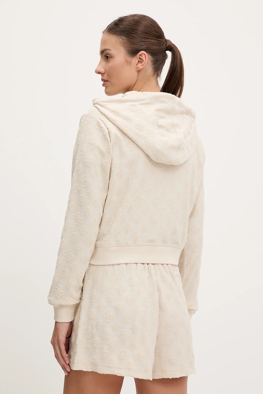 Guess felső PEONY bézs, mintás, kapucnis, V5GQ00 KCT02 termék 2. képe