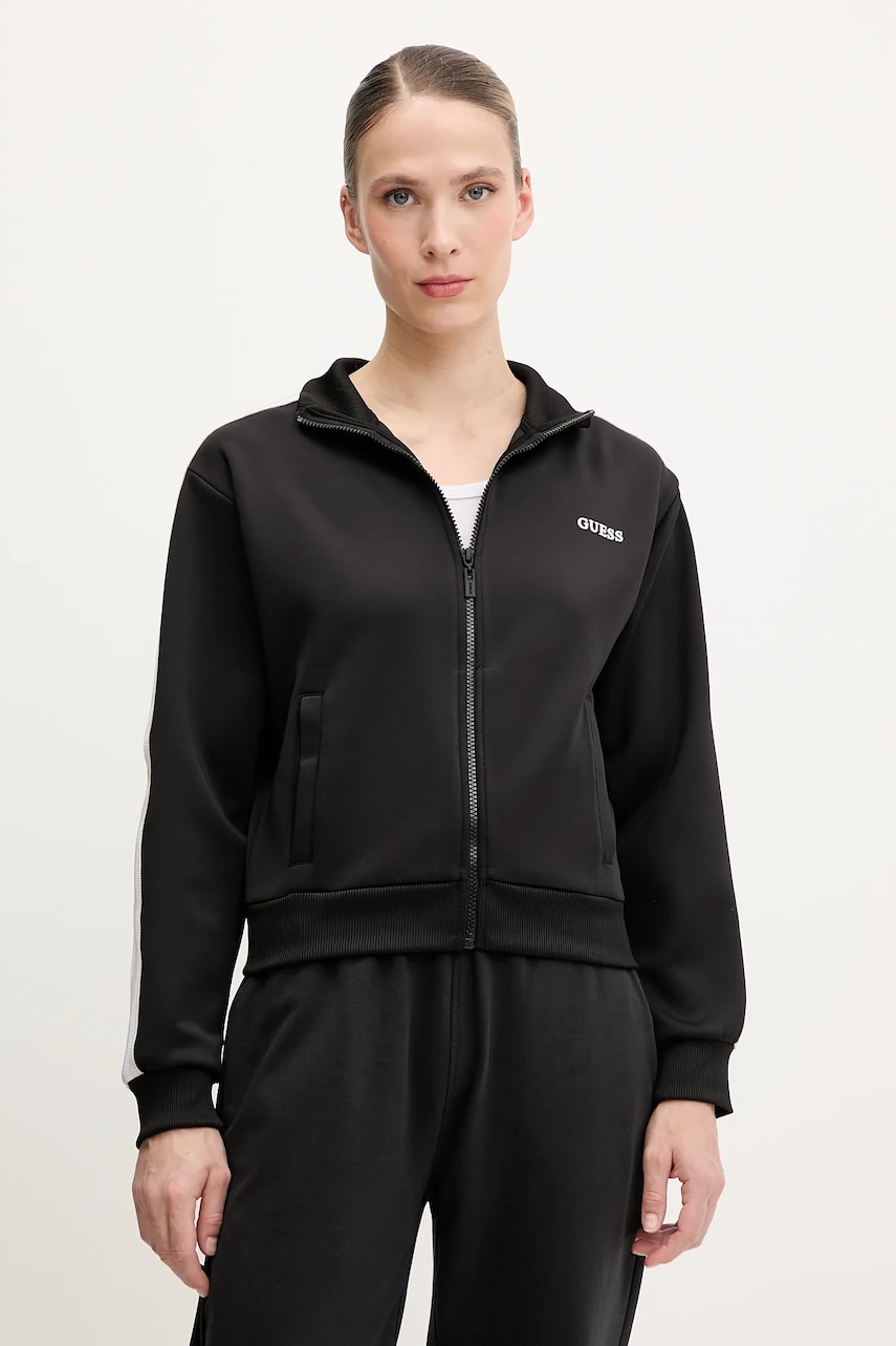 Levně Mikina Guess YARROW dámská, černá barva, s aplikací, V5GQ18 KCRU2