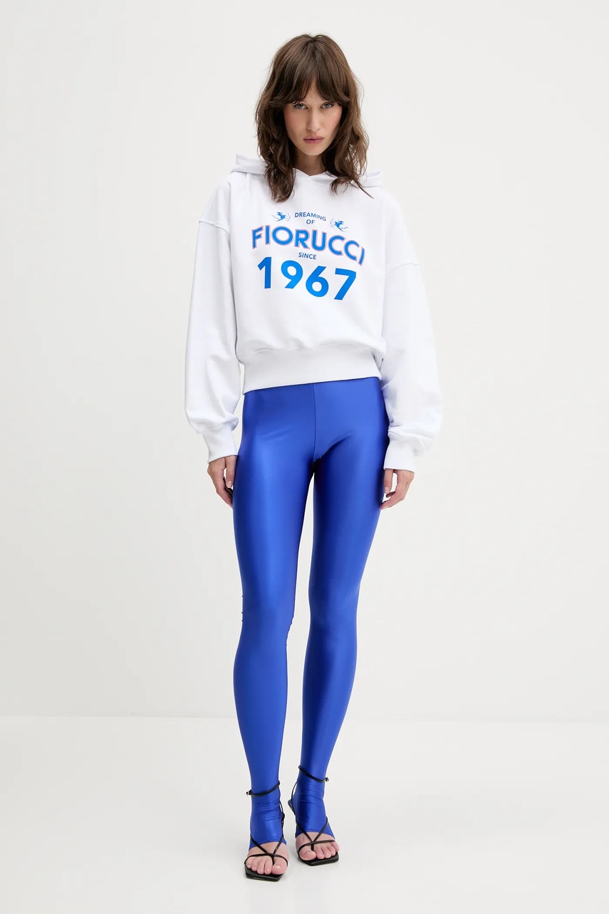 Хлопковая кофта Fiorucci Dreaming 1967 Print Boxy Fit Cropped Hoodie цвет белый с капюшоном с принтом W01SMSHO269CJ05WH01 Хлопковая кофта Fiorucci Dreaming 1967 Print Boxy Fit Cropped Hoodie цвет белый с капюшоном с принтом W01SMSHO269CJ05WH01