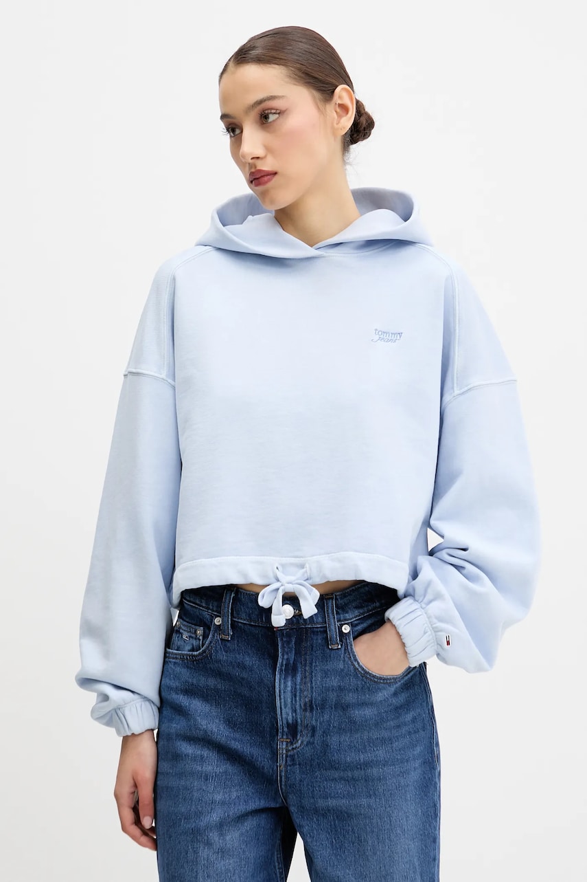 Tommy Jeans hanorac de bumbac cu glugă, uni, DW0DW20314 Tommy Jeans hanorac de bumbac cu glugă, uni, DW0DW20314