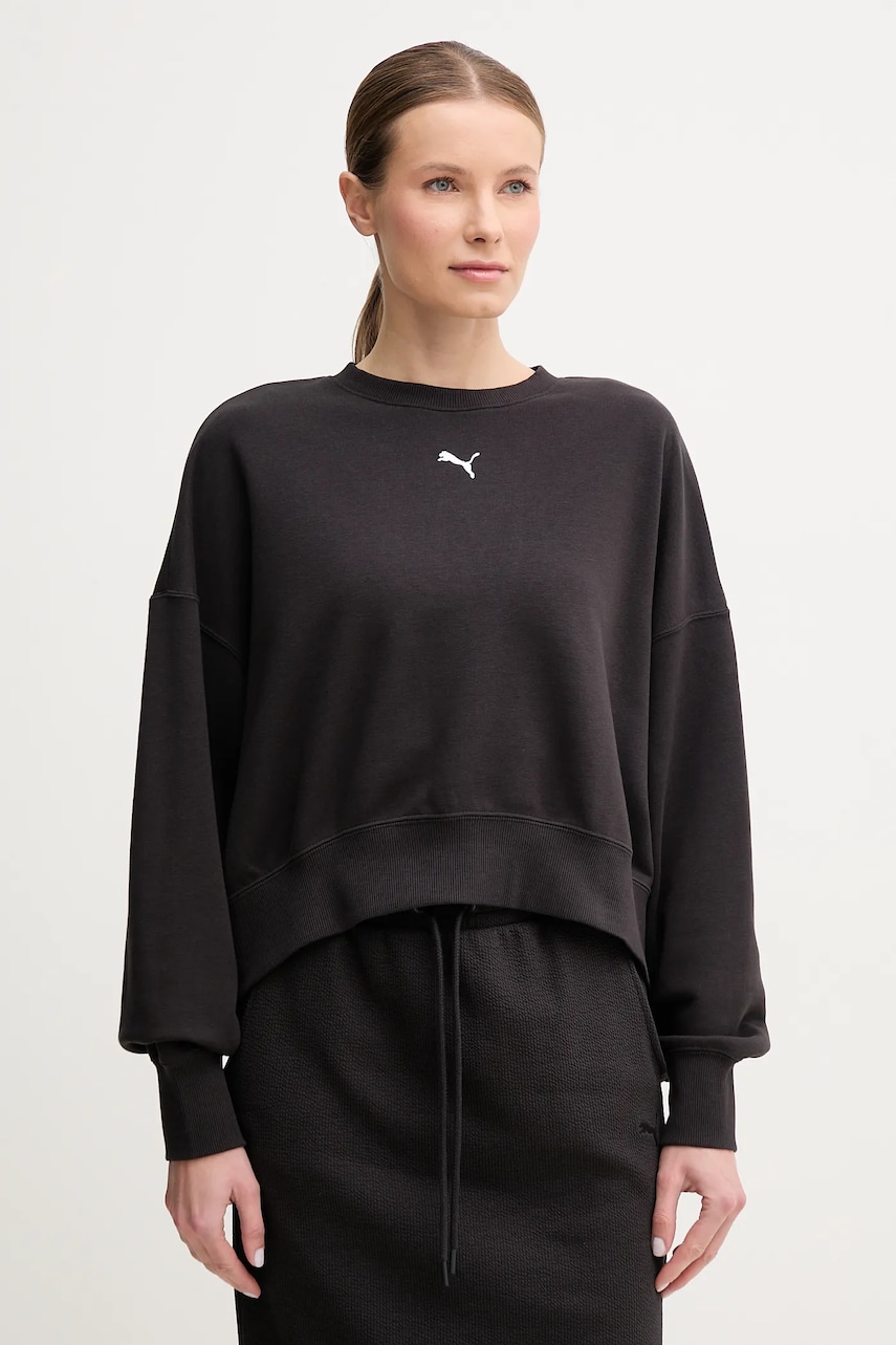 Puma bluza femei, culoarea negru, neted, 629748 Puma bluza femei, culoarea negru, neted, 629748