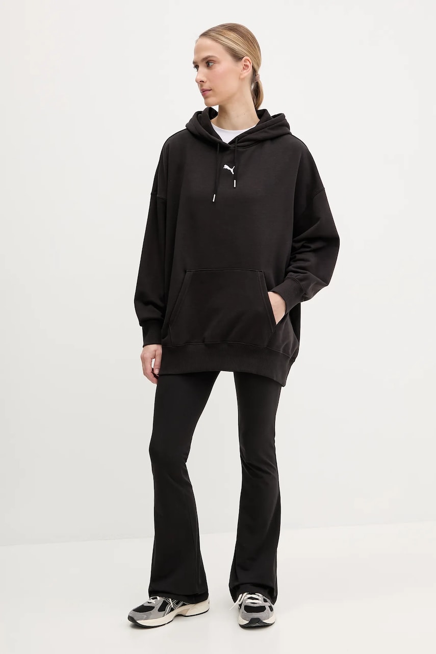 Кофта Puma женская цвет чёрный с капюшоном однотонная 629751 Кофта Puma женская цвет чёрный с капюшоном однотонная 629751