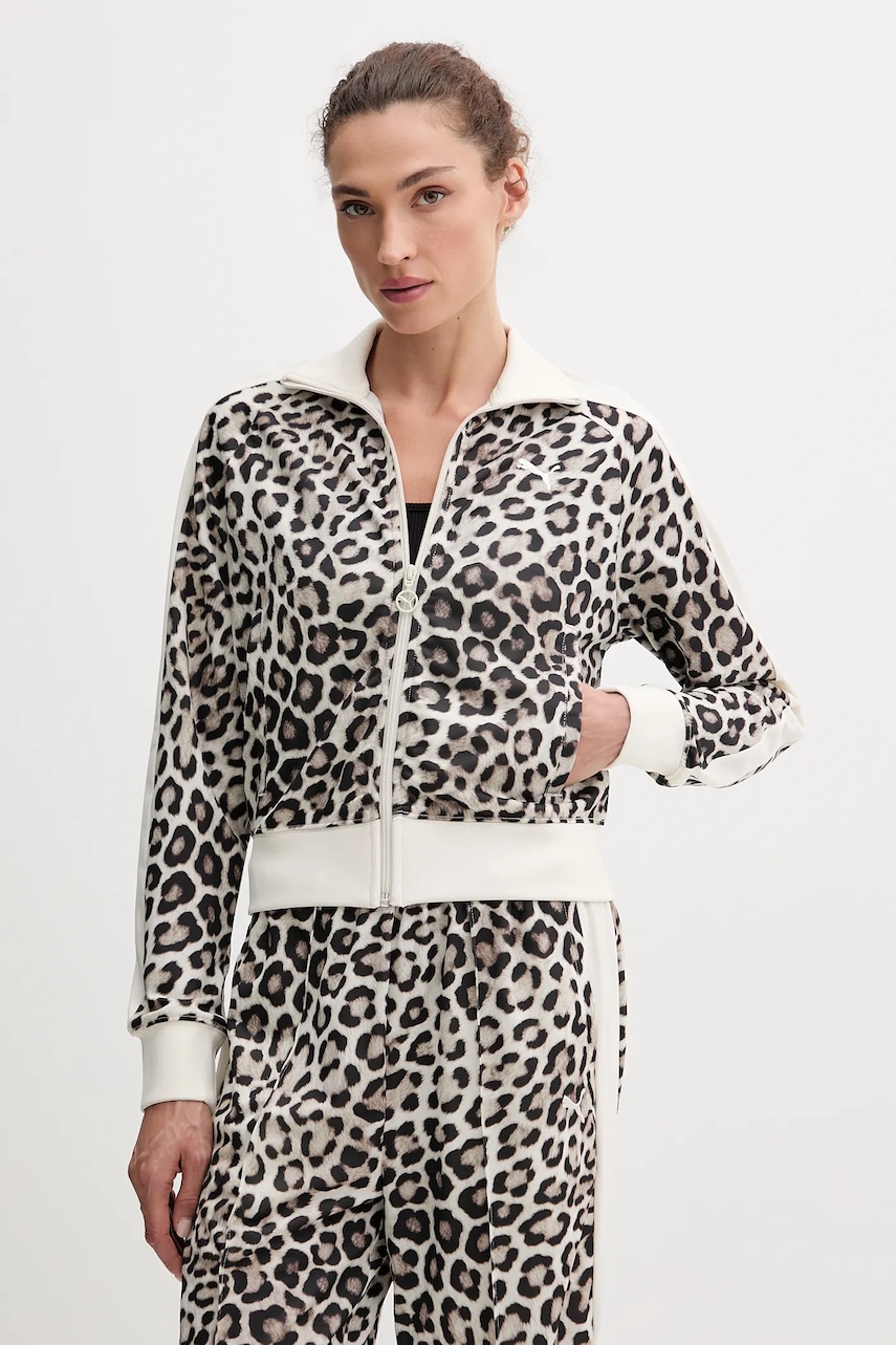 Puma bluză culoarea maro, cu model, 632342