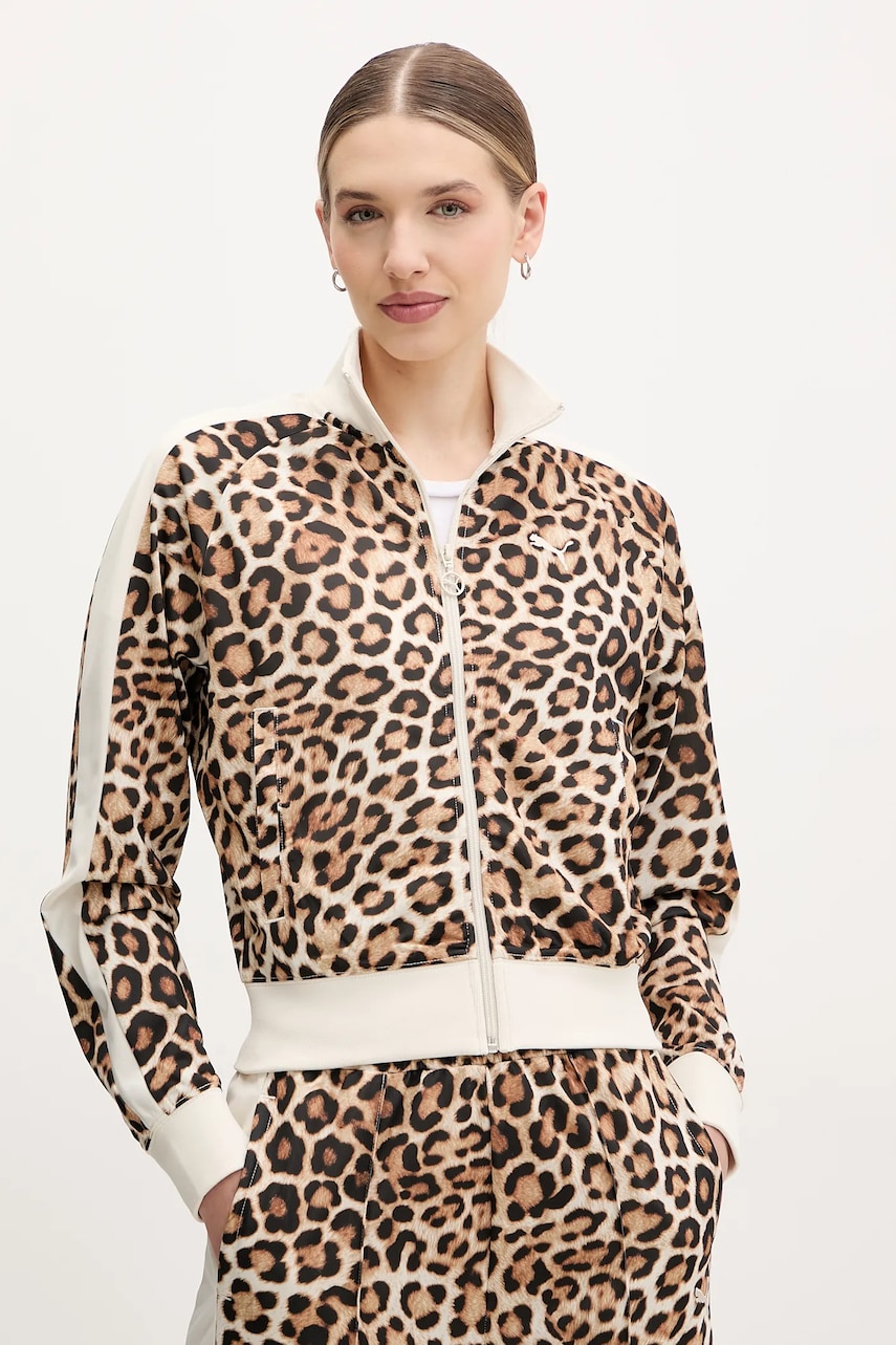 Puma bluza femei, culoarea maro, modelator, 632342 Puma bluza femei, culoarea maro, modelator, 632342