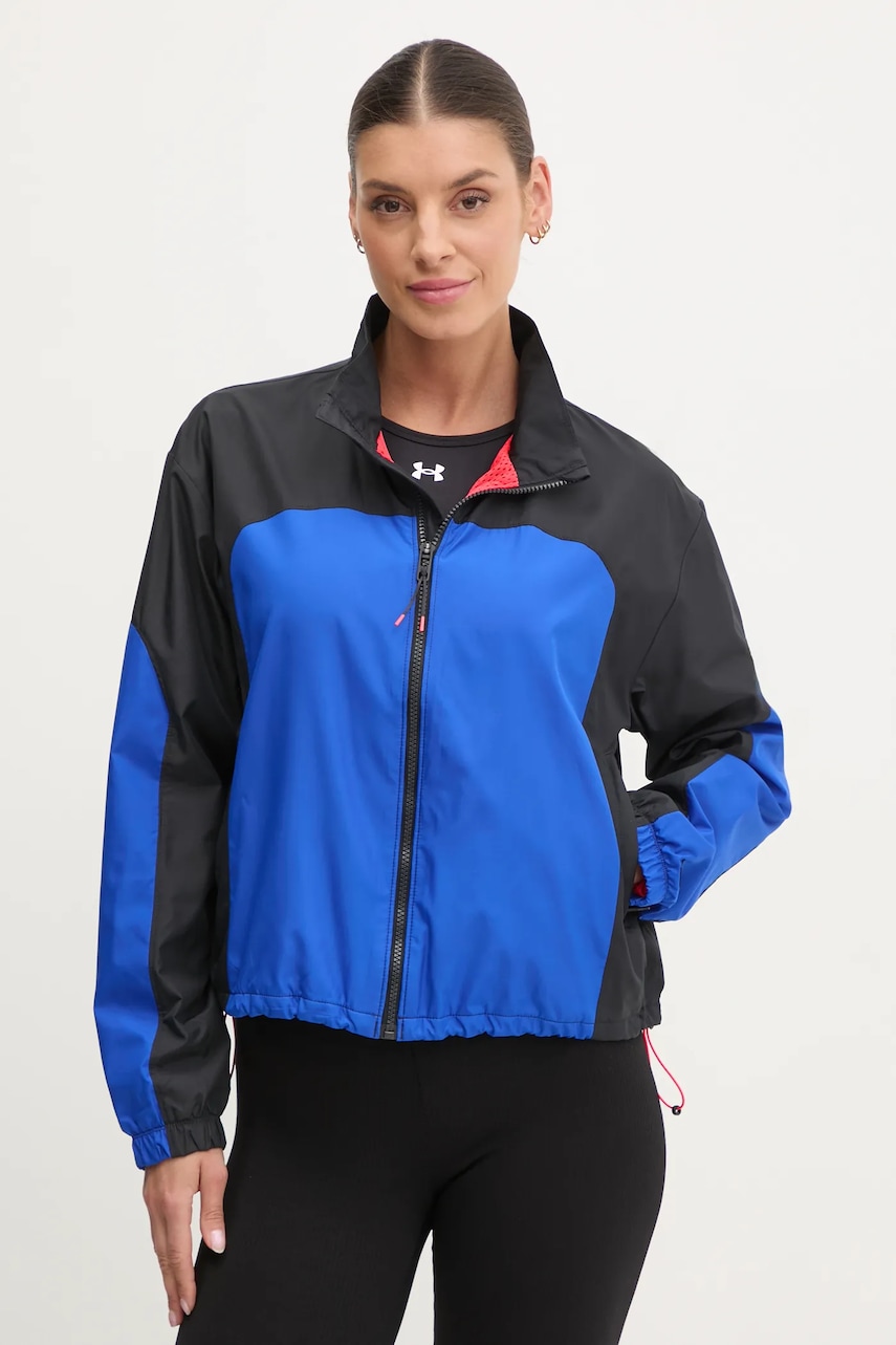 Under Armour geaca Project Rock femei, culoarea negru, de tranzitie, 1389706