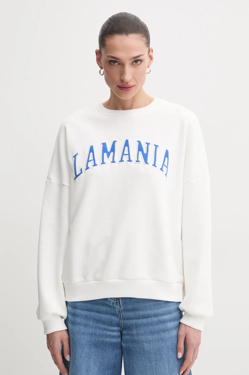 La Mania bluza femei, culoarea alb, cu imprimeu, URBAN