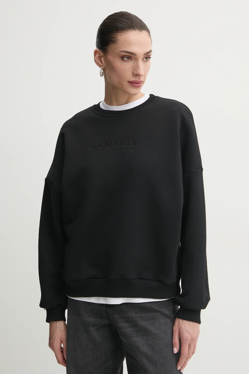 La Mania bluza femei, culoarea negru, cu imprimeu, LOVELY La Mania bluza femei, culoarea negru, cu imprimeu, LOVELY