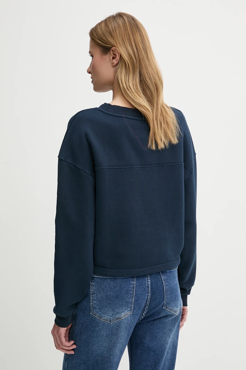 Хлопковая кофта Tommy Hilfiger SAILING цвет синий с аппликацией WW0WW46764 Хлопковая кофта Tommy Hilfiger SAILING цвет синий с аппликацией WW0WW46764