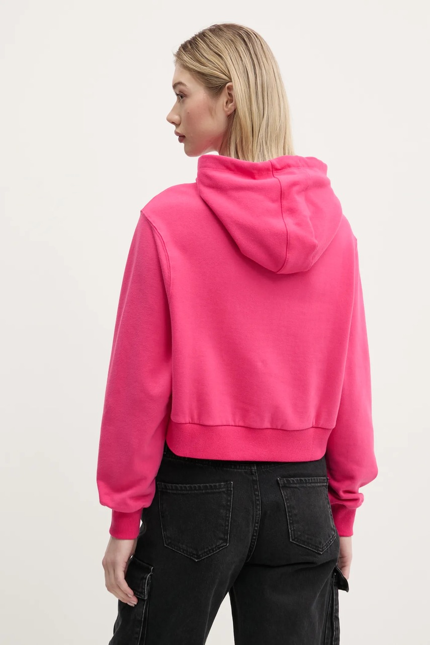 Μπλούζα Red Bull Racing x Pepe Jeans CROPPED LOGO HOODY χρώμα: ροζ, με κουκούλα, RL580008 φωτογραφία