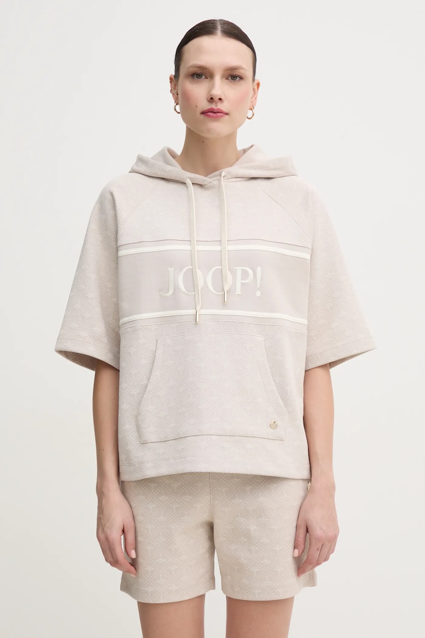 Joop! bluza femei, culoarea bej, cu glugă, modelator, 30046217 Joop! bluza femei, culoarea bej, cu glugă, modelator, 30046217