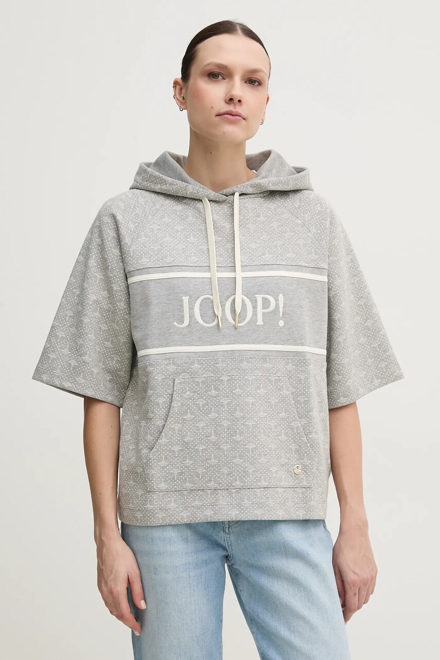 Joop! bluza femei, culoarea gri, cu glugă, modelator, 30046217