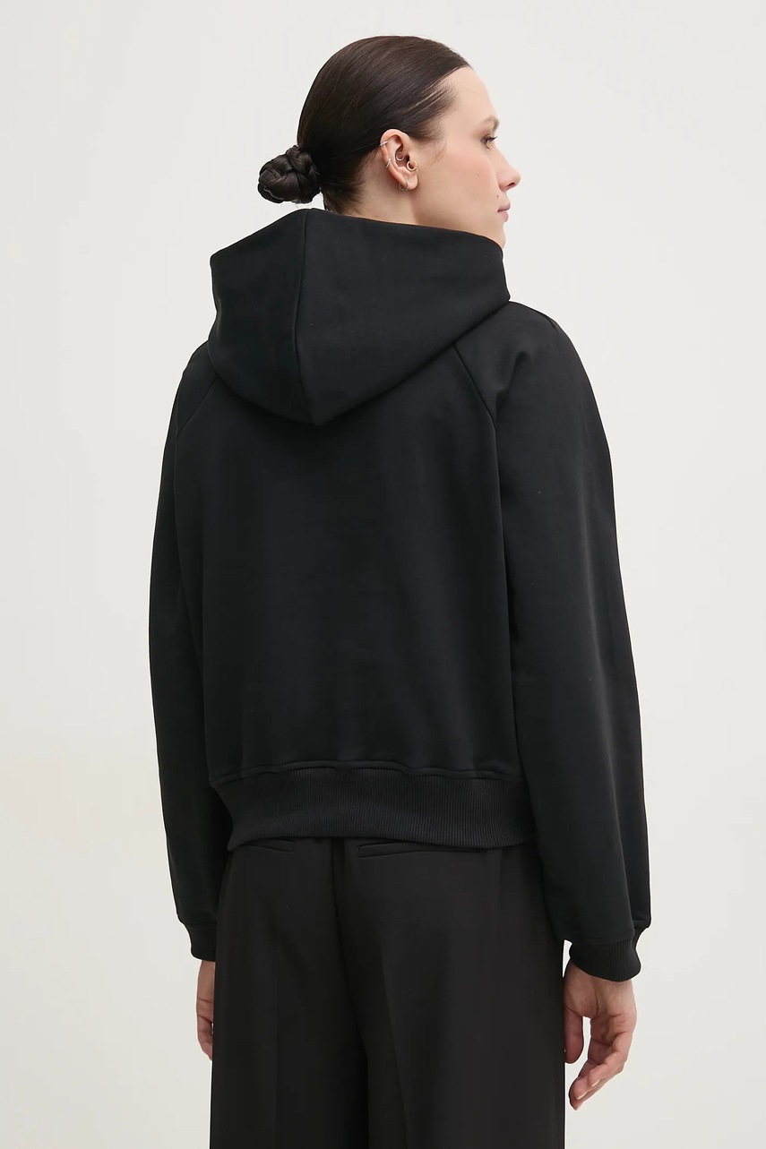 Βαμβακερή μπλούζα Joop! γυναικεία, χρώμα: μαύρο, με κουκούλα, 30046176 φωτογραφία