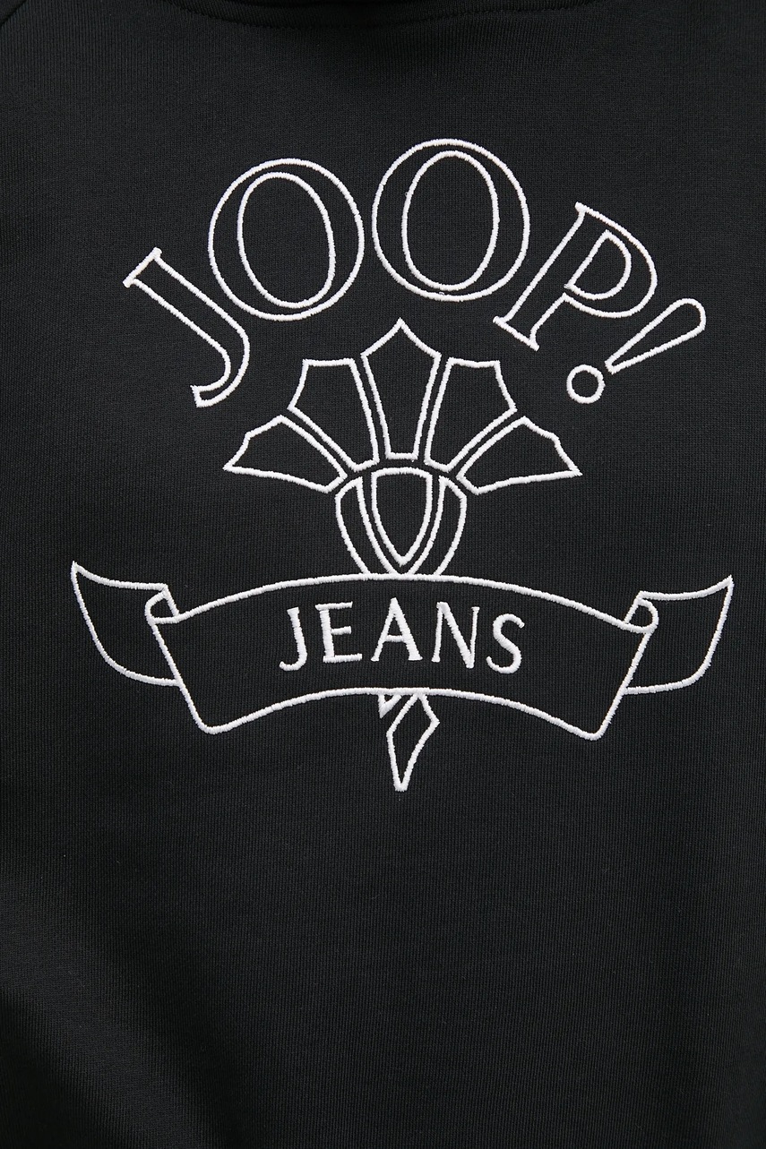 Βαμβακερή μπλούζα Joop! γυναικεία, χρώμα: μαύρο, με κουκούλα, 30046176 φωτογραφία