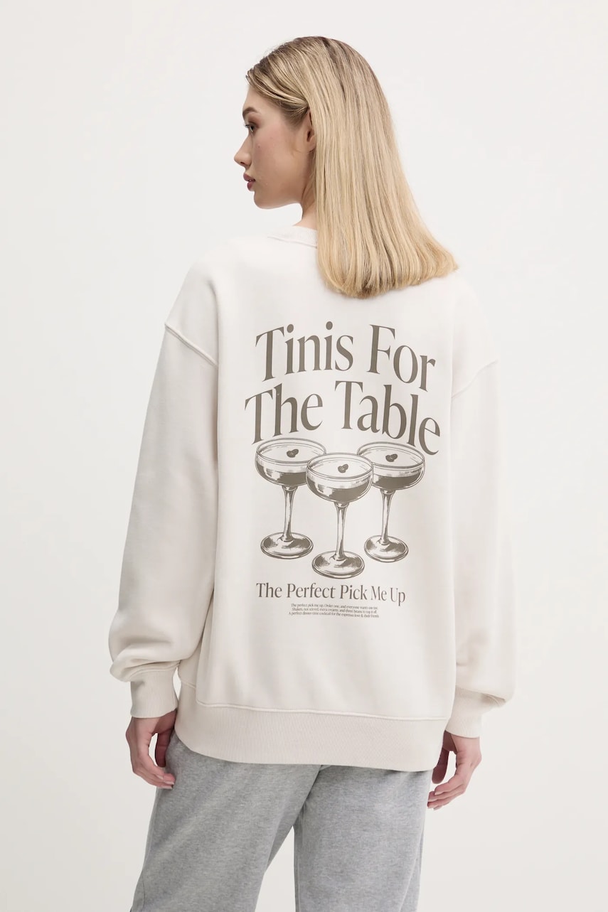 Abercrombie & Fitch bluză femei, culoarea bej, cu imprimeu, KI152-5076