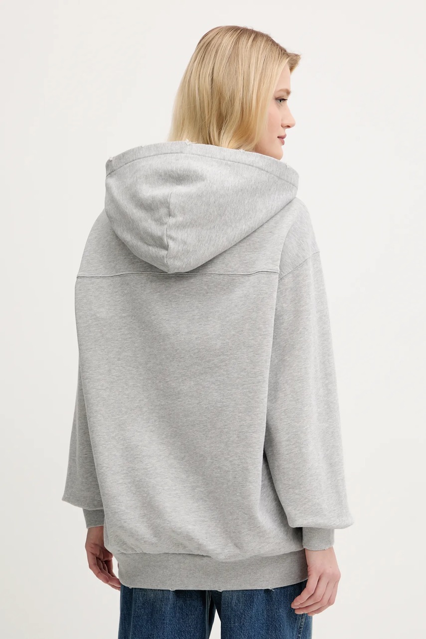 Βαμβακερή μπλούζα Miss Sixty γυναικεία, χρώμα: γκρι, με κουκούλα, 6S1TJ59900 φωτογραφία