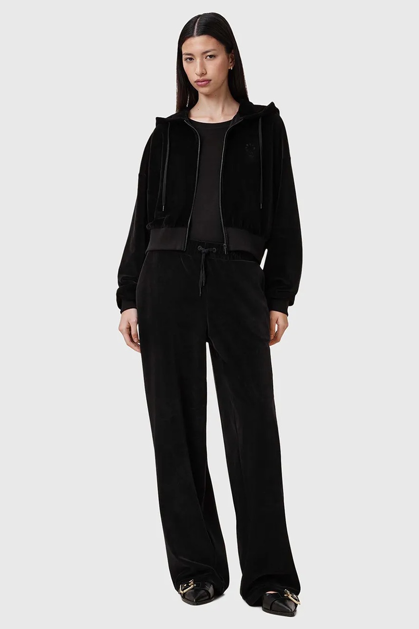 Кофта AllSaints VINNY жіноча колір чорний з капюшоном однотонна W075JC 