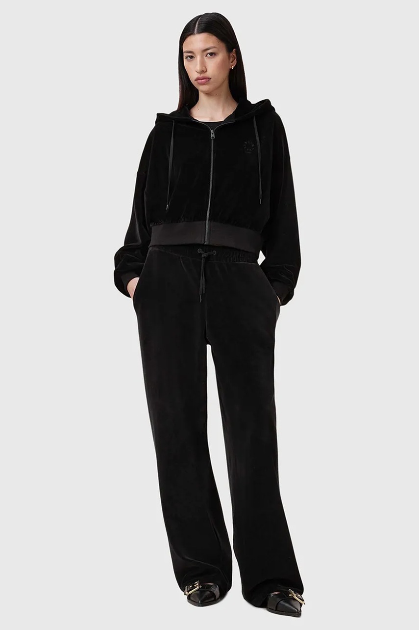 Кофта AllSaints VINNY жіноча колір чорний з капюшоном однотонна W075JC 