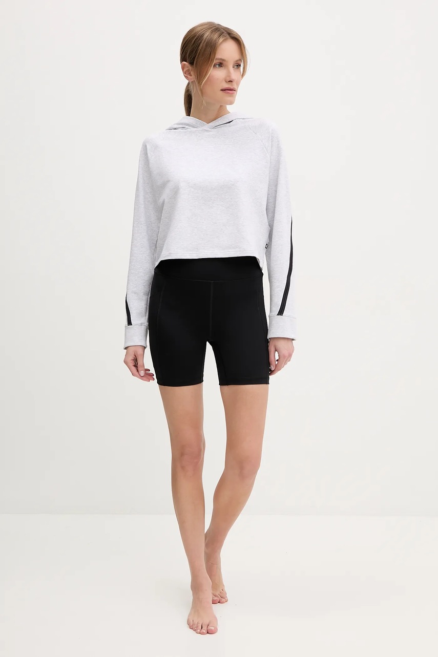 Спортивная кофта ON running Studio цвет серый с капюшоном меланж 1WF12421756