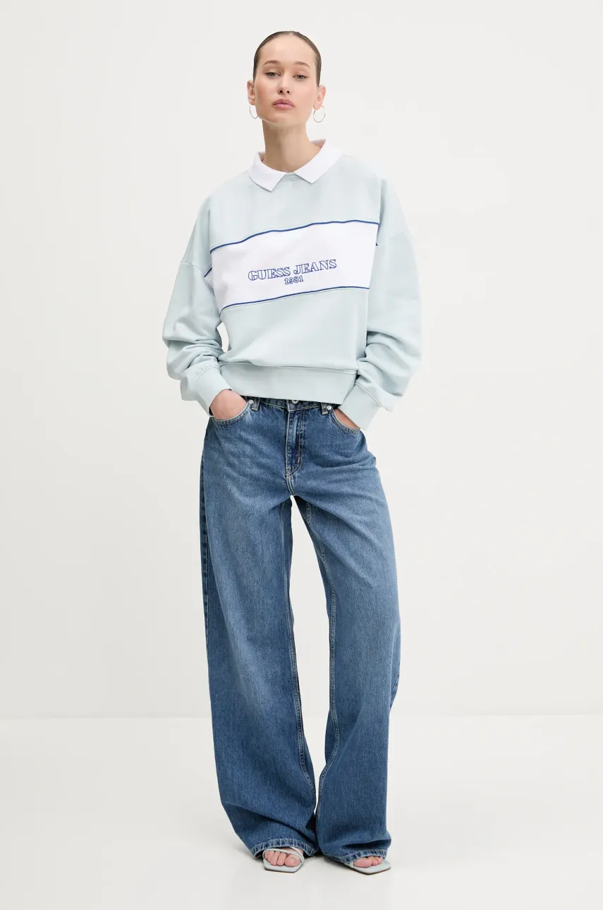 Хлопковая кофта Guess Jeans женская узор W5GQ17 K68I4 Хлопковая кофта Guess Jeans женская узор W5GQ17 K68I4
