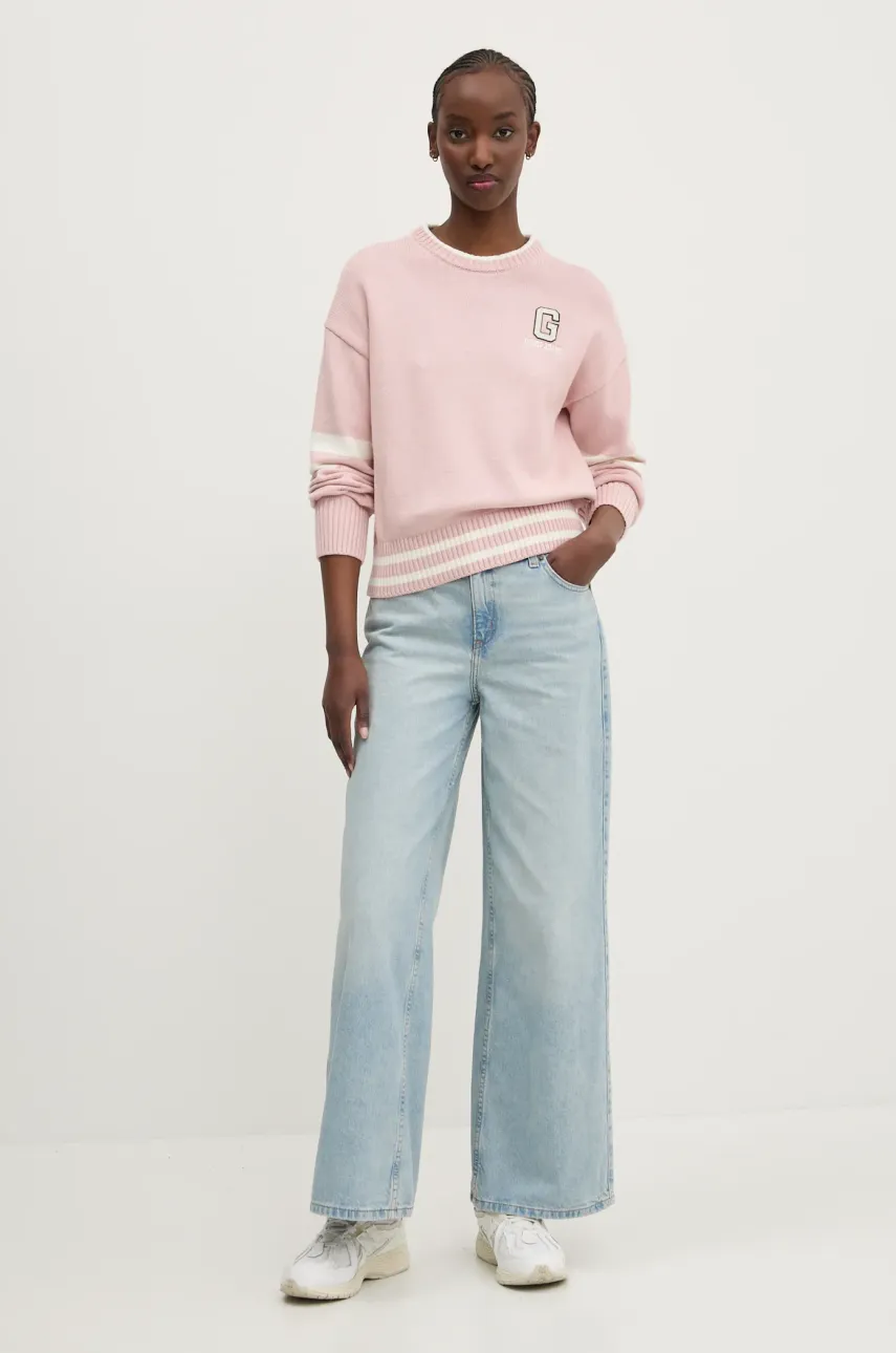 Хлопковый свитер Guess Jeans женский цвет розовый лёгкий W5GR01 Z3HM1 Хлопковый свитер Guess Jeans женский цвет розовый лёгкий W5GR01 Z3HM1
