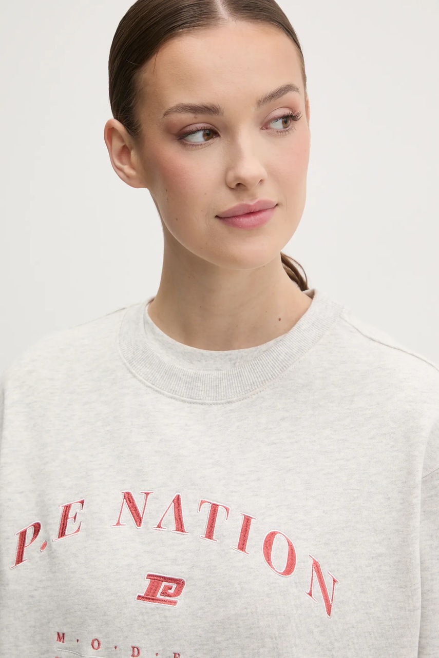 Βαμβακερή μπλούζα P.E Nation Liberation γυναικεία, χρώμα: γκρι, 251F158 φωτογραφία