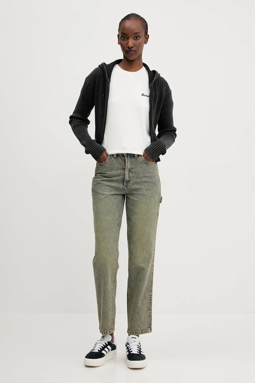 Хлопковый кардиган Dickies женский цвет серый DK0A867YBLK1 Хлопковый кардиган Dickies женский цвет серый DK0A867YBLK1