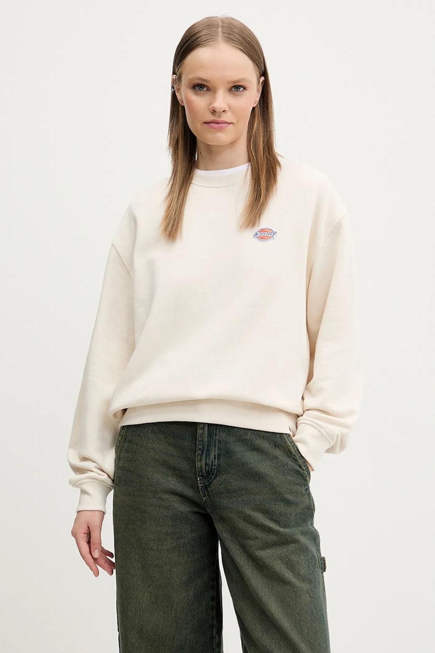 Dickies bluza femei, culoarea bej, cu imprimeu, DK0A4YQDF901 Dickies bluza femei, culoarea bej, cu imprimeu, DK0A4YQDF901