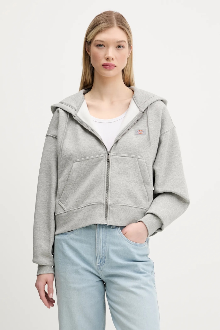 Dickies bluza femei, culoarea gri, cu glugă, melanj, DK0A4Y1ZHG01 Dickies bluza femei, culoarea gri, cu glugă, melanj, DK0A4Y1ZHG01