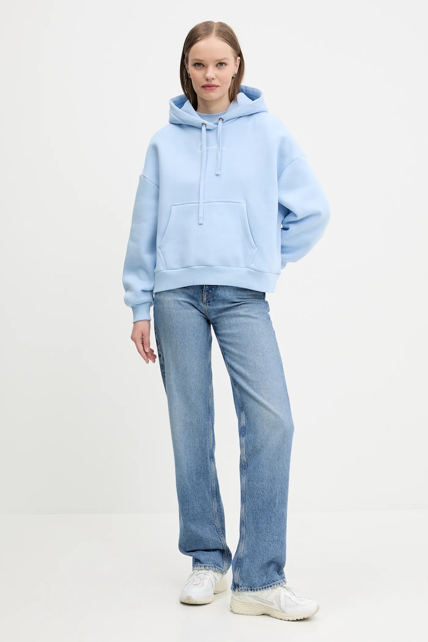 Кофта Karl Kani женская с капюшоном однотонная 61210077 Кофта Karl Kani женская с капюшоном однотонная 61210077